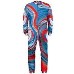 Red And Blue Rounds Onepiece Jumpsuit (men)  by berwies