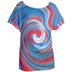 Red And Blue Rounds Women s Oversized Tee