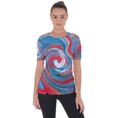 Red And Blue Rounds Short Sleeve Top by berwies