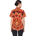 Beautiful Ruby Red Dahlia Fractal Lotus Flower Women s Short Sleeve Shirt View2