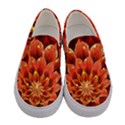 Beautiful Ruby Red Dahlia Fractal Lotus Flower Women s Canvas Slip Ons View1