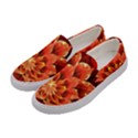 Beautiful Ruby Red Dahlia Fractal Lotus Flower Women s Canvas Slip Ons View2