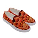 Beautiful Ruby Red Dahlia Fractal Lotus Flower Women s Canvas Slip Ons View3