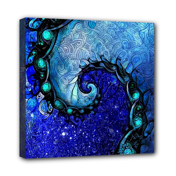 Nocturne of Scorpio, a Fractal Spiral Painting Mini Canvas 8  x 8 