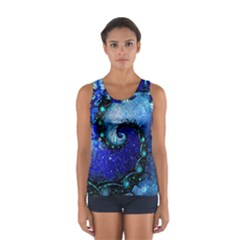 Nocturne Of Scorpio, A Fractal Spiral Painting Sport Tank Top  by jayaprime