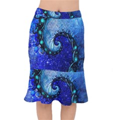 Nocturne Of Scorpio, A Fractal Spiral Painting Mermaid Skirt by jayaprime