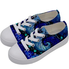 Nocturne Of Scorpio, A Fractal Spiral Painting Kids  Low Top Canvas Sneakers by jayaprime