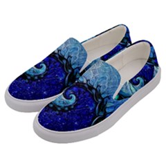 Nocturne Of Scorpio, A Fractal Spiral Painting Men s Canvas Slip Ons