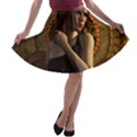 Wonderful Steampunk Women With Clocks And Gears A-line Skater Skirt View1