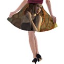 Wonderful Steampunk Women With Clocks And Gears A-line Skater Skirt View2