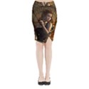 Wonderful Steampunk Women With Clocks And Gears Midi Wrap Pencil Skirt View1