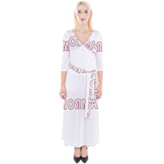 Normal Quarter Sleeve Wrap Maxi Dress