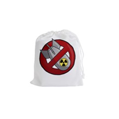 No Nuclear Weapons Drawstring Pouches (small)  by Valentinaart