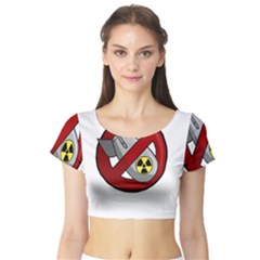 No Nuclear Weapons Short Sleeve Crop Top