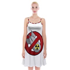 No Nuclear Weapons Spaghetti Strap Velvet Dress by Valentinaart