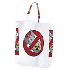 No Nuclear Weapons Giant Grocery Zipper Tote by Valentinaart