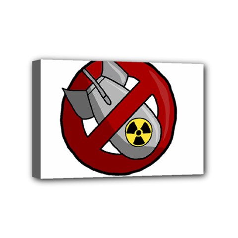 No Nuclear Weapons Mini Canvas 6  X 4 