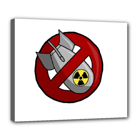 No Nuclear Weapons Deluxe Canvas 24  X 20   by Valentinaart