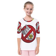 No Nuclear Weapons Kids  Quarter Sleeve Raglan Tee