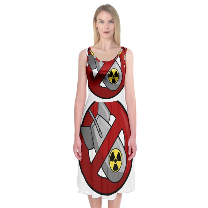 No nuclear weapons Midi Sleeveless Dress