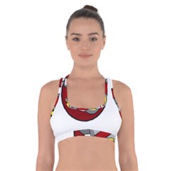 No Nuclear Weapons Cross Back Sports Bra