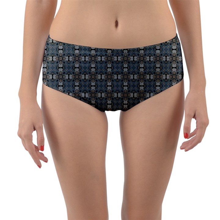 Earth Tiles Reversible Mid-Waist Bikini Bottoms