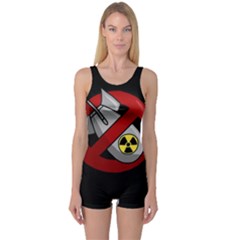 No Nuclear Weapons One Piece Boyleg Swimsuit