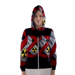 No Nuclear Weapons Hooded Wind Breaker (women) by Valentinaart