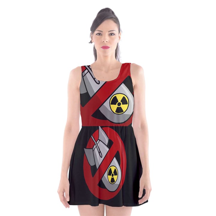 No nuclear weapons Scoop Neck Skater Dress