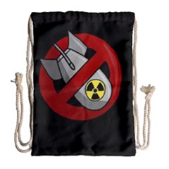 No Nuclear Weapons Drawstring Bag (large) by Valentinaart