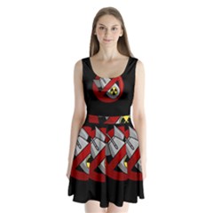 No Nuclear Weapons Split Back Mini Dress 