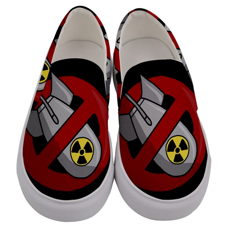 No nuclear weapons Men s Canvas Slip Ons