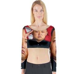 Kim Jong-un Long Sleeve Crop Top by Valentinaart