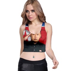 Kim Jong-un Racer Back Crop Top by Valentinaart