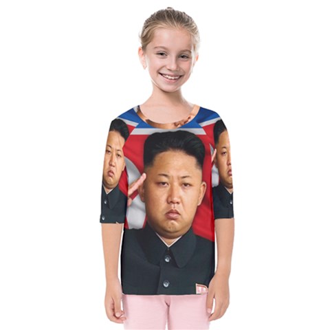 Kim Jong-un Kids  Quarter Sleeve Raglan Tee by Valentinaart