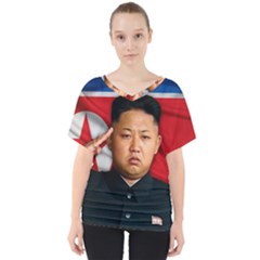 Kim Jong-un V-neck Dolman Drape Top by Valentinaart