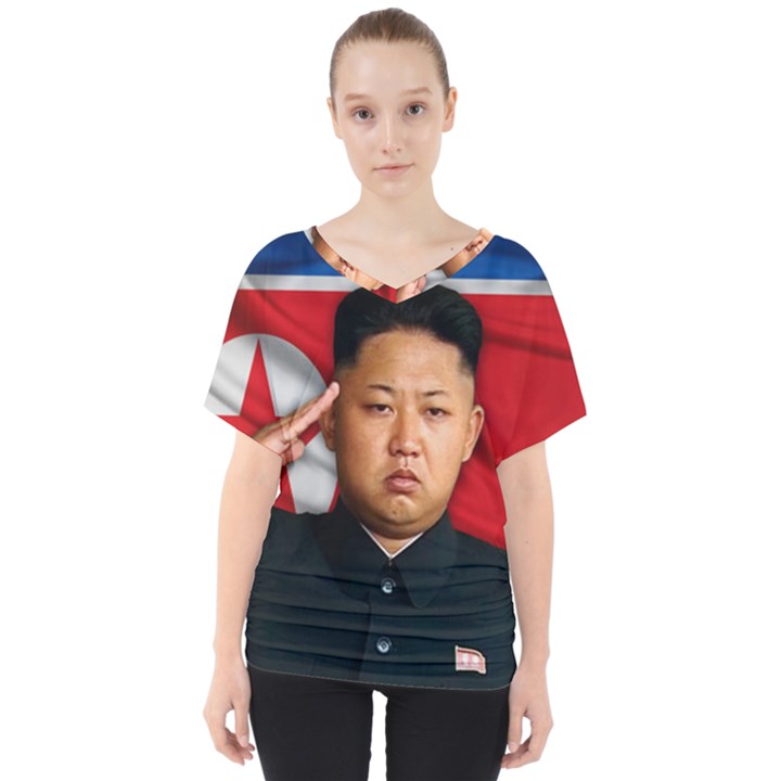 Kim Jong-Un V-Neck Dolman Drape Top