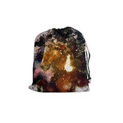 Wonderful Horse In Watercolors Drawstring Pouches (medium)  by FantasyWorld7