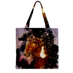 Wonderful Horse In Watercolors Zipper Grocery Tote Bag by FantasyWorld7