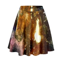 Wonderful Horse In Watercolors High Waist Skirt by FantasyWorld7