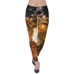 Wonderful Horse In Watercolors Velvet Leggings by FantasyWorld7