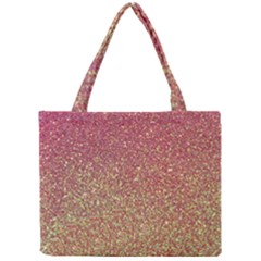 Rose Gold Sparkly Glitter Texture Pattern Mini Tote Bag by paulaoliveiradesign