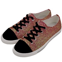 Rose Gold Sparkly Glitter Texture Pattern Men s Low Top Canvas Sneakers