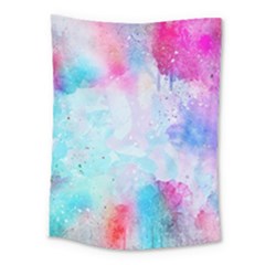 Pink And Purple Galaxy Watercolor Background  Medium Tapestry