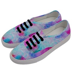 Pink And Purple Galaxy Watercolor Background  Men s Classic Low Top Sneakers