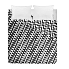 Black And White Waves Illusion Pattern Duvet Cover Double Side (full/ Double Size) by paulaoliveiradesign