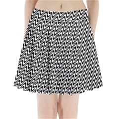 Black And White Waves Illusion Pattern Pleated Mini Skirt by paulaoliveiradesign