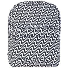 Black And White Waves Illusion Pattern Full Print Backpack