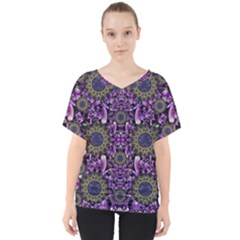 Flowers From Paradise In Fantasy Elegante V-neck Dolman Drape Top