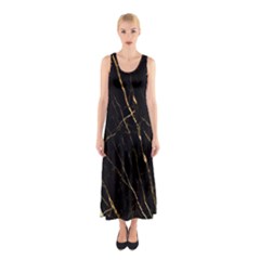 Black Marble Sleeveless Maxi Dress by NouveauDesign